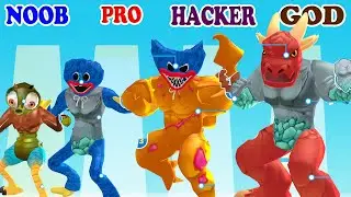 NOOBvsPROvsHACKERvsGOD in Monster Egg vs Monster Run 3D Gameplay - Which game do you like?