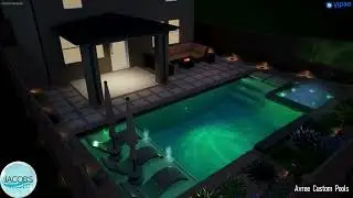 Geometric Pool Design with Elevated Retaining Walls & Triple Sheer Descents