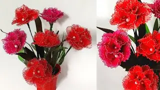 Nylon flowers | easy crafts | stocking flowers | nylon stocking flowers | flower making | DIY