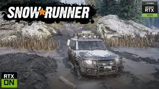 SnowRunner &ndash; Defender Explores Drummond Island Mud Jungle | Deep Mud Trail Challenge #offroad