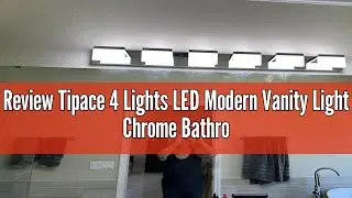 Review Tipace 4 Lights LED Modern Vanity Light Chrome Bathroom Lighting Fixture Up and Down Bathroom