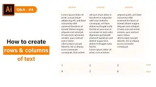 How to create rows and columns of text | illustrator tutorial | for beginners