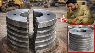 How to Make a New Heavy Machinery Pulley from 50 Kg Solid Iron Shaft | Full Lathe Machining Process