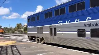 Amtrak Pacific Surfliner Train 579 To LA At Old Town San Diego & Ft A BNSF Mixed Freight