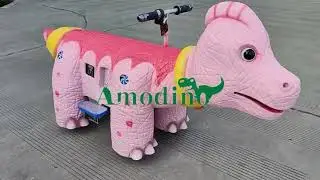 Customizable Pink  Animatronic Dinosaur Ride
