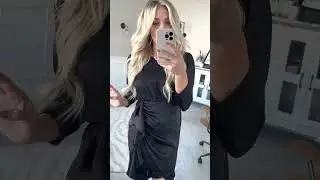 Ruffle Detail Crushed Satin Mini Dress