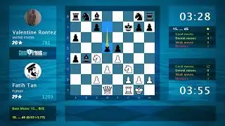 Chess Game Analysis: Fatih Tan - Valentine Rontez, 1-0 (By ChessFriends.com)