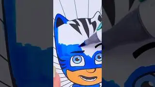 Coloring Catboy 💙 #pjmasks #coloring #art #drawing #coloringpages