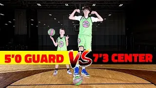 5'0 GUARD vs 7'3 13 YEAR OLD - Jeremy Gohier vs Tyson Butcher and William Beckett at MSHTV Camp