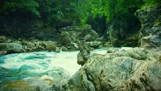 Turquoise river noise. Gentle sounds for sleep. Summer ambience. The whisper of nature