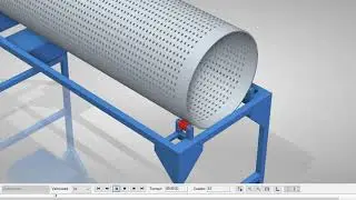 Rotary drum screen Solid Edge Simulation
