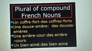 Plural of compound French Nouns: Lecture-2
