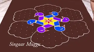 Sankranthi special peacock rangoli designs 15X8 dots | Mayil kolam designs | 2024 Sankranthi muggulu
