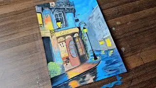 Painting a Cozy Rainy Street | Calm Art Process & Special Announcement