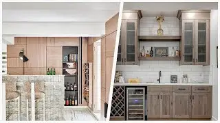 75 White Home Bar With Medium Tone Wood Cabinets Design Ideas You'll Love 🔴
