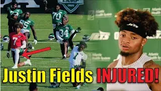 Justin Fields Carted Off with Toe Injury at Jets Camp | Dislocation Scare for New QB