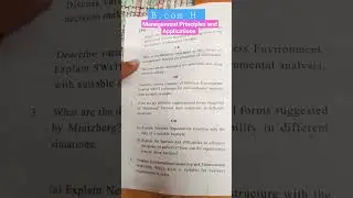 ☀️Question Paper||Management Principles and Applications||Delhi University 22 #learnfrombest #srcc