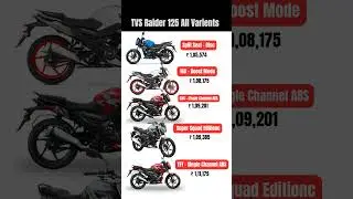 TVS Raider 125 All Variants Price List 2025 💥 | Mileage King of 125cc #tvsrider125allvarients #tvs