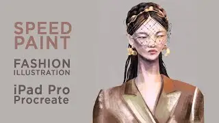 Speedpaint DIOR Fashion illustration iPad Pro Precreate, фэшн скетч на iPad, процесс