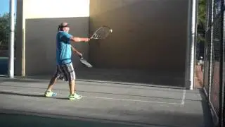 Working out at the tennis courts, Sunnyvale CA.