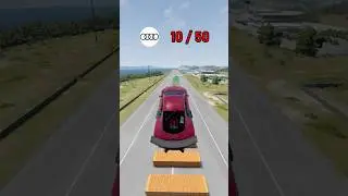 Mixed Cars vs 50 Containers: High Speed Jump!🏎️💨 #beamngdrive #beamng  #crashdrive #gaming