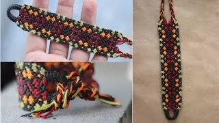 pulsera macrame ancha con patron