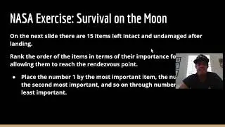 NASA Exercise: Survival on the Moon