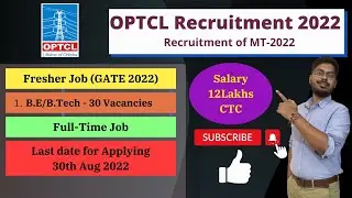OPTCL Recruitment 2022 | Management Trainees(MT) through GATE 2022 | Latest Jobs | PSU Jobs | #jobs