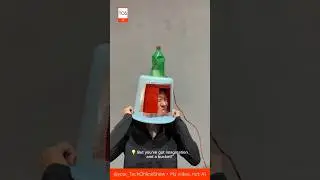 BUCKET GENIUS 🤯💡 invented his own helmet 😂#crafts #skills #invention #funny