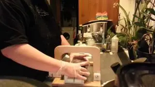 Cutting my Moonshine cold process soap