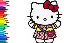 Hello Kitty Waer New Dress Drawing, Painting & Colouring for Kids and Toddlers_ Child Art 