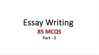 Essay Writing MCQS | H TET | MP TET GRADE 2 | Haryana/MP TGT