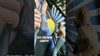 Ozzy Osbourne Graffiti Mural | Spray Paint & Airbrush Street Art Tribute #shorts #art