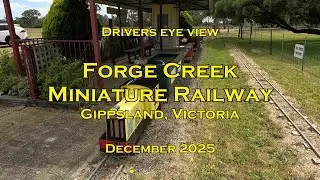 Drivers view, Forge Creek Miniature Railway, Victoria, Dec 2025