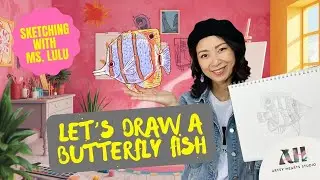 How to Draw a Butterfly Fish | Easy Step-by-Step Ocean Animal Drawing for Kids @artsyheartsstudio
