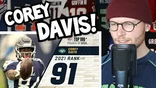 Rugby Player Reacts to COREY DAVIS (WR, New York Jets) #91 The Top 100 NFL Players of 2021!