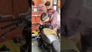 Installing a custom handle bar on Hunter 350 #hunter #hunterxhunter #modification #custom #shorts