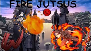 FIRE JUTSUS SHOWCASE (great fireball, fox fire, demon lantern...) | Wukashi