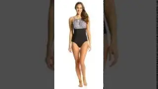Penbrooke Double Diamond High Neck One Piece Swimsuit | SwimOutlet.com