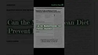 Can the Mediterranean Diet Prevent Diabetes? | PREDIMED Study #shorts