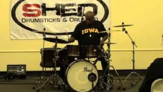 Dante Roberson at Bflat Music Group's first annual drum clinic.