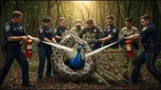Fearless Animal Rescue Team Battles Venomous Snake to Save Peacock