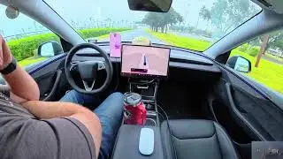Tesla FSD + Grok AI Comedy | Бонусные игры Uber, голосовые команды и реалистичные решения за рулём