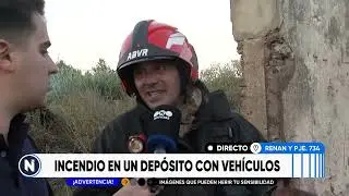 Se incendió un depósito ferroviario con vehículos adentro | TELEFE ROSARIO