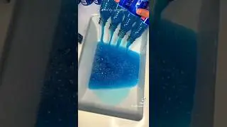 Blue ajax cleaner and ajax powder sudsy paste overload 🧽✨🌈 #asmrspongesqueezing