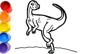 🔴 (Dinosaurios para ni&ntilde;os) 🦖Como dibujar y pintar un Qantassaurus | Dinosaurio Jur&aacute;sico Deinonychus