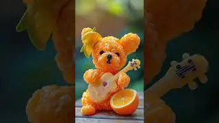 Fruit Animal Magic 🍊🐻🕊️🐉 | ASMR Orange Art Animation