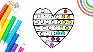 How to Draw a Heart POP IT | Easy Drawing Heart POP IT for Kids 🌈💙🧡💛❤