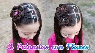 2 PEINADOS CON FLORES 💐 FÁCILES Y BONITOS ✨