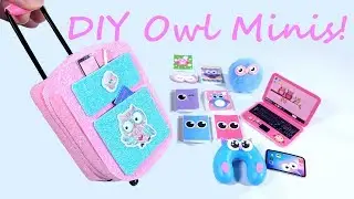 9 DIY Owl Miniatures - Zippered Suitcase, Travel Accessories, Etc.